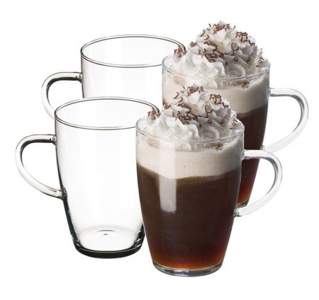 Simax Lyra - zestaw 4 przezroczystych szklanek do latte